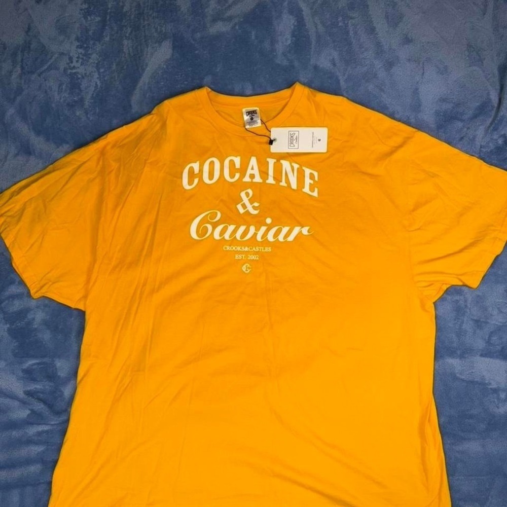 Crooks & Castles yellow cotton t-shirt men Size‎ 3xL